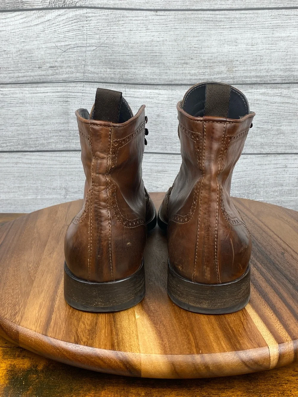To Boot New‎ York Adam Derrick 79728 Brown Leather Wingtip Boots Lace up Mens 10